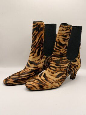 Sam Edelman Womens Margo Real Fur Tiger Heel Boot Sz 7